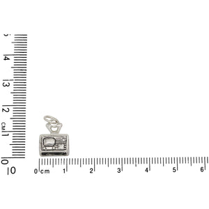 Sterling Silver, 10.9mm Width by 7.0mm Length by 13.7mm Height, TV Console Charm. Quantity Per Pack: 1 Piece.