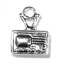 Load image into Gallery viewer, Charms. Sterling Silver, 10.9mm Width by 7.0mm Length by 13.7mm Height, TV Console Charm. Quantity Per Pack: 1 Piece.
