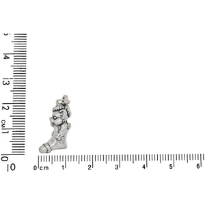 Sterling Silver, 10.2mm Width by 10.1mm Length by 22.5mm Height, Kitten in Stocking Charm. Quantity Per Pack: 1 Piece.