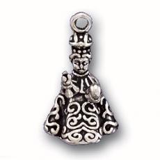 Charms. Sterling Silver, 12.6mm Width by 12.1mm Length by 21.1mm Height, Santo Nino Charm. Quantity Per Pack: 1 Piece.