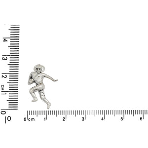 Sterling Silver, 7.7mm Width by 15.8mm Length by 23.9mm Height, Football Player Charm. Quantity Per Pack: 1 Piece.