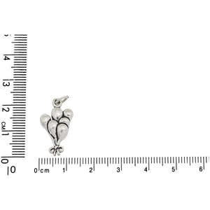 Sterling Silver, 12.5mm Width by 3.7mm Length by 21.8mm Height, Balloon Bouquet Charm. Quantity Per Pack: 1 Piece.