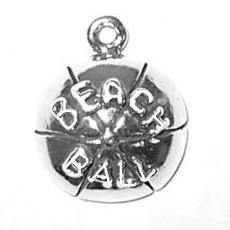 Charms. Sterling Silver, 12.9mm Width by 5.2mm Length by 15.8mm Height, Beach Ball Charm. Quantity Per Pack: 1 Piece.