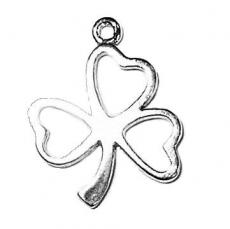 Charms. Sterling Silver, 17.1mm Width by 1.7mm Length by 21.2mm Height, Shamrock Charm. Quantity Per Pack: 1 Piece.