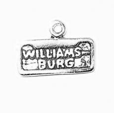 Charms. Sterling Silver, 16.0mm Width by 1.5mm Length by 11.2mm Height, Williamsburg Vanity Plate Charm. Quantity Per Pack: 1 Piece.