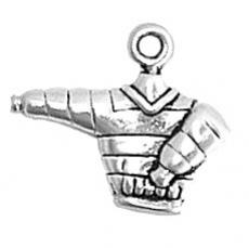 Charms. Sterling Silver, 17.8mm Width by 2.8mm Length by 14.9mm Height, Ski Sweater Charm. Quantity Per Pack: 1 Piece.