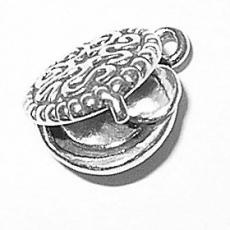 Charms. Sterling Silver, 12.1mm Width by 10.3mm Length by 15.6mm Height, Makeup Compact Charm. Quantity Per Pack: 1 Piece.