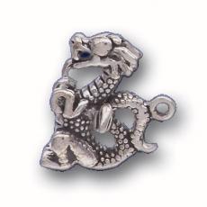 Charms. Sterling Silver, 14.4mm Width by 11.3mm Length by 17.4mm Height, Dragon Charm. Quantity Per Pack: 1 Piece.