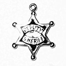 Charms. Sterling Silver, 17.1mm Width by 2.0mm Length by 22.7mm Height, Deputy Sheriff's Badge Charm. Quantity Per Pack: 1 Piece.