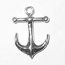 Charms. Sterling Silver, 13.5mm Width by 2.8mm Length by 19.1mm Height, Anchor Charm. Quantity Per Pack: 1 Piece.