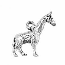 Charms. Sterling Silver, 15.0mm Width by 5.2mm Length by 17.4mm Height, Reindeer Charm. Quantity Per Pack: 1 Piece.