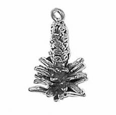 Charms. Sterling Silver, 12.2mm Width by 12.5mm Length by 22.6mm Height, Yucca Charm. Quantity Per Pack: 1 Piece.