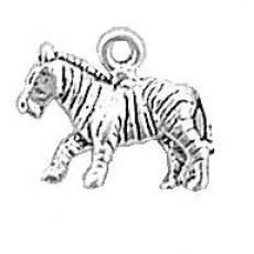 Charms. Sterling Silver, 14.6mm Width by 3.8mm Length by 11.6mm Height, Zebra Charm. Quantity Per Pack: 1 Piece.