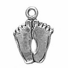 Charms. Sterling Silver, 9.3mm Width by 0.9mm Length by 13.4mm Height, Feet Charm. Quantity Per Pack: 1 Piece.