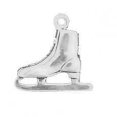 Charms. Sterling Silver, 14.3mm Width by 4.6mm Length by 14.0mm Height, Ice Skate Charm. Quantity Per Pack: 1 Piece.