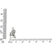 Load image into Gallery viewer, Sterling Silver, 9.0mm Width by 6.3mm Length by 17.4mm Height, Spinning Wheel Charm. Quantity Per Pack: 1 Piece.
