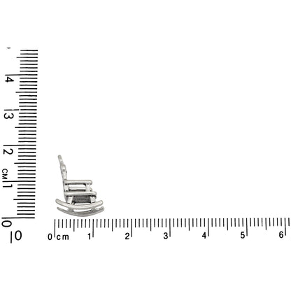 Sterling Silver, 9.0mm Width by 12.3mm Length by 16.3mm Height, Rocking Chair Charm. Quantity Per Pack: 1 Piece.