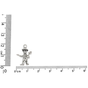 Sterling Silver, 11.8mm Width by 6.0mm Length by 18.6mm Height, Smokey Bear Charm. Quantity Per Pack: 1 Piece.