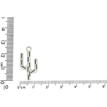 Load image into Gallery viewer, Sterling Silver, 22.7mm Width by 0.8mm Length by 25.4mm Height, Saguaro Cactus Charm. Quantity Per Pack: 1 Piece.
