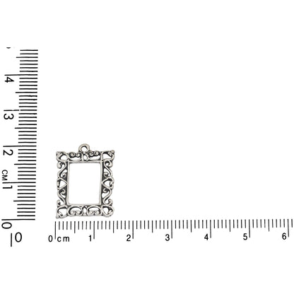Sterling Silver, 15.5mm Width by 1.4mm Length by 20.1mm Height, Picture Frame Charm. Quantity Per Pack: 1 Piece.
