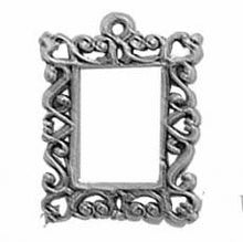 Load image into Gallery viewer, Charms. Sterling Silver, 15.5mm Width by 1.4mm Length by 20.1mm Height, Picture Frame Charm. Quantity Per Pack: 1 Piece.
