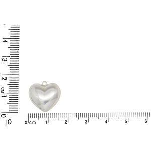 Sterling Silver, 16.2mm Width by 3.6mm Length by 16.4mm Height, Puffed Heart Charm. Quantity Per Pack: 1 Piece.