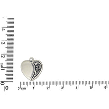 Load image into Gallery viewer, Sterling Silver, 15.5mm Width by 1.2mm Length by 17.3mm Height, Heart Charm. Quantity Per Pack: 1 Piece.
