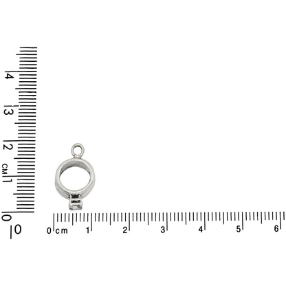 Sterling Silver, 10.6mm Width by 4.6mm Length by 18.4mm Height, Diamond Ring Charm. Quantity Per Pack: 1 Piece.
