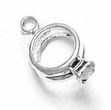 Load image into Gallery viewer, Charms. Sterling Silver, 10.6mm Width by 4.6mm Length by 18.4mm Height, Diamond Ring Charm. Quantity Per Pack: 1 Piece.
