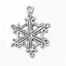 Load image into Gallery viewer, Charms. Sterling Silver, 14.7mm Width by 1.2mm Length by 19.8mm Height, Snowflake Charm. Quantity Per Pack: 1 Piece.
