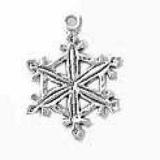 Charms. Sterling Silver, 14.7mm Width by 1.2mm Length by 19.8mm Height, Snowflake Charm. Quantity Per Pack: 1 Piece.