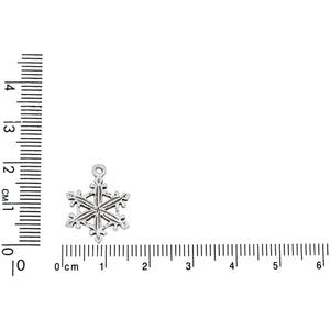 Sterling Silver, 14.7mm Width by 1.2mm Length by 19.8mm Height, Snowflake Charm. Quantity Per Pack: 1 Piece.