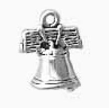 Load image into Gallery viewer, Charms. Sterling Silver, 11.4mm Width by 8.2mm Length by 14.6mm Height, Liberty Bell Charm. Quantity Per Pack: 1 Piece.
