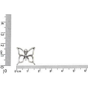 Sterling Silver, 16.2mm Width by 2.5mm Length by 16.2mm Height, Butterfly Charm. Quantity Per Pack: 1 Piece.