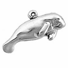 Load image into Gallery viewer, Charms. Sterling Silver, 24.5mm Width by 2.8mm Length by 12.4mm Height, Manatee Charm. Quantity Per Pack: 1 Piece.
