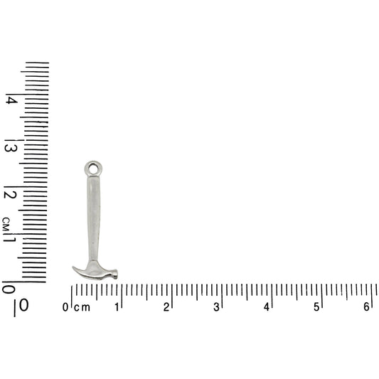 Sterling Silver, 9.1mm Width by 2.0mm Length by 25.3mm Height, Hammer Charm. Quantity Per Pack: 1 Piece.