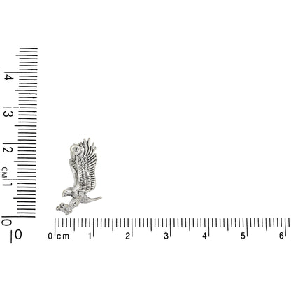 Sterling Silver, 12.3mm Width by 7.4mm Length by 16.5mm Height, Eagle Charm. Quantity Per Pack: 1 Piece.