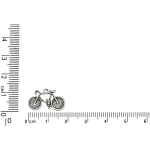 Sterling Silver, 19.0mm Width by 2.4mm Length by 11.3mm Height, Bicycle Charm. Quantity Per Pack: 1 Piece.