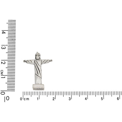 Sterling Silver, 6.9mm Width by 18.5mm Length by 25.0mm Height, Figure of Christ Charm. Quantity Per Pack: 1 Piece.