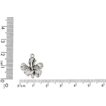 Load image into Gallery viewer, Sterling Silver, 16.8mm Width by 4.9mm Length by 17.7mm Height, Hibiscus Flower Charm. Quantity Per Pack: 1 Piece.
