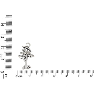 Sterling Silver, 13.5mm Width by 12.9mm Length by 21.9mm Height, Cypress Tree Charm. Quantity Per Pack: 1 Piece.