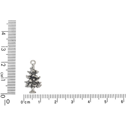 Sterling Silver, 10.2mm Width by 5.9mm Length by 20.8mm Height, Pine Tree Charm. Quantity Per Pack: 1 Piece.