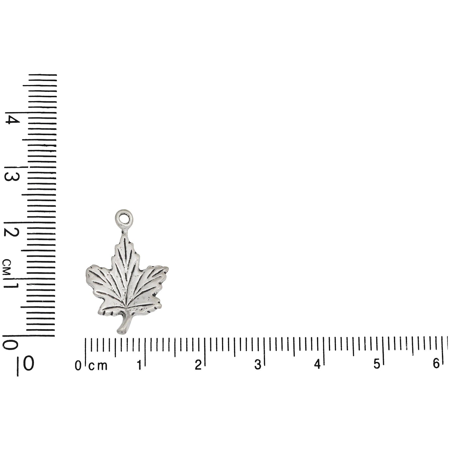 Sterling Silver, 14.1mm Width by 1.6mm Length by 21.5mm Height, Maple Leaf Charm. Quantity Per Pack: 1 Piece.