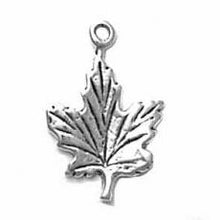 Load image into Gallery viewer, Charms. Sterling Silver, 14.1mm Width by 1.6mm Length by 21.5mm Height, Maple Leaf Charm. Quantity Per Pack: 1 Piece.
