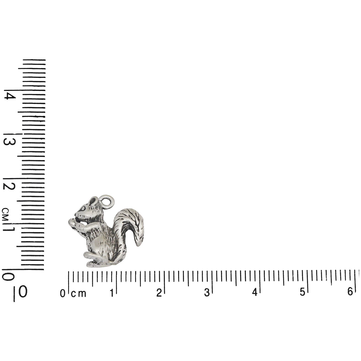 Sterling Silver, 16.3mm Width by 5.1mm Length by 15.5mm Height, Squirrel Charm. Quantity Per Pack: 1 Piece.