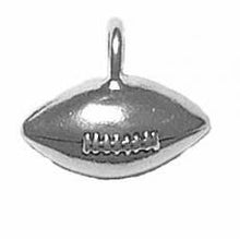 Load image into Gallery viewer, Charms. Sterling Silver, 10.2mm Width by 18.4mm Length by 15.5mm Height, Hollow Football Charm. Quantity Per Pack: 1 Piece.
