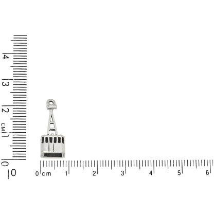Sterling Silver, 8.8mm Width by 6.6mm Length by 21.8mm Height, Tram Charm. Quantity Per Pack: 1 Piece.