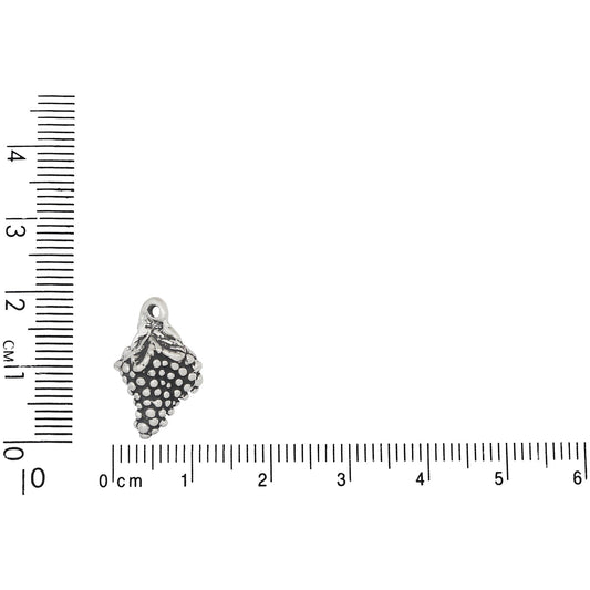 Sterling Silver, 11.1mm Width by 9.1mm Length by 18.2mm Height, Grapes Charm. Quantity Per Pack: 1 Piece.