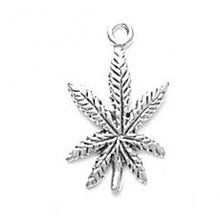 Load image into Gallery viewer, Charms. Sterling Silver, 11.9mm Width by 1.4mm Length by 21.1mm Height, Leaf Charm. Quantity Per Pack: 1 Piece.
