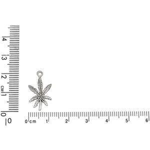 Sterling Silver, 11.9mm Width by 1.4mm Length by 21.1mm Height, Leaf Charm. Quantity Per Pack: 1 Piece.